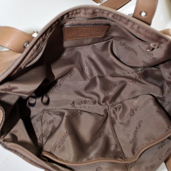 Fossil Classic (#75082) Tan Leather Shoulder Bag - Picture 8 of 8